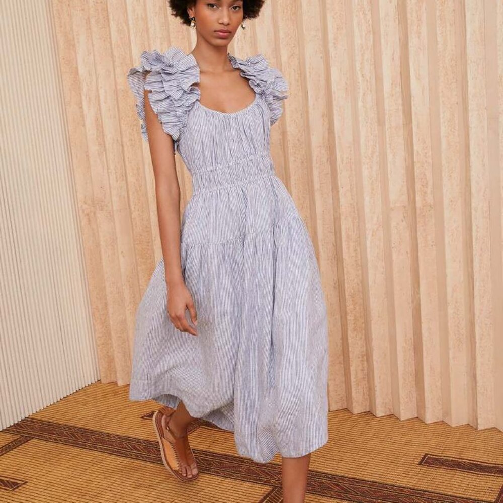 Ulla Johnson striped ruffle dress